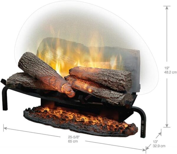 Dimplex Revillusion® 25" Plug-In Log Set (Model: RLG25), 5118 BTU, 120 Volt, 1500 Watt, Black - Image 6