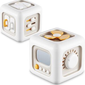 Busy Cube Toys for 1 Year Old Boy, Montessori Toys for 1+ Year Old, Travel Sensory Toys for Toddlers 1-3, Learning Fine Motor Skills| 1st Birthday Gifts Boy 12 Months +