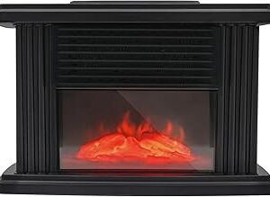 Electric Fireplace, 1000W Mini Electric Fireplace Tabletop Portable Heater with Realistic 3D Dancing Flame Effect for Office and Indoor Use