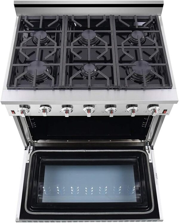 NXR SCD3611 36 in. 5.5 cu.ft. professional style Dual Fuel Gas Range with 6 burners & Convection Oven in Stainless Steel - Image 3