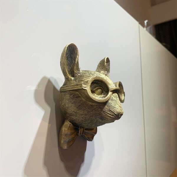 Animal Heads Wall Decor, Faux Deer Head Mount, Animal Sculptures Wall Decor, Resin Animal Head Wall Hanging Decoration for Living Room Bedroom Kitchen Gift,Rat - Image 6