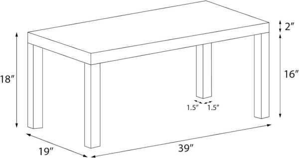 Ameriwood Home Parsons Coffee Table, Black - Image 7