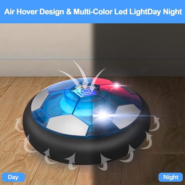 3-in-1 Hover Hockey Soccer Ball Kids Toys Set, Led Lights Floating Air Football, Indoor Outdoor Sport Toys for Kids, Christmas Birthday Gifts for Boys Girls Aged 3 4 5 6 7 8-12 - Image 3