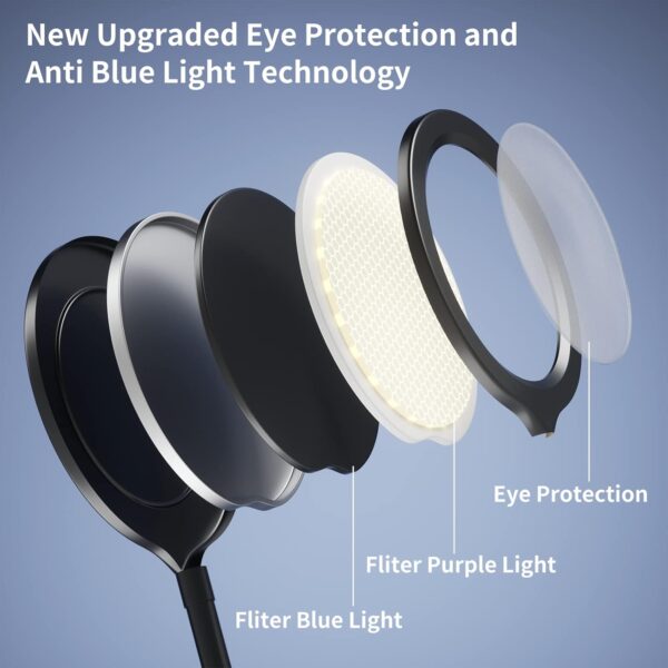 luckystyle Floor Lamp,Super Bright Dimmable LED Lamps for Living Room, Custom Color Temperature Standing Lamp with Remote Push Button, Adjustable Gooseneck Reading Floor Lamp for Bedroom Office Black - Image 4