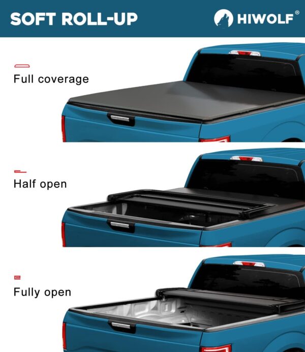 Soft Tri-Fold Truck Bed Tonneau Cover Fits 1993-2004 Ranger with Flareside/Stepside 6' Bed (72") | PRX3 | - Image 3
