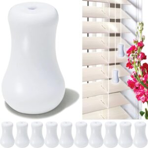 10pcs White Plastic Cord Tassel, Blind Pull Cord Knobs, Window Blind Cord Pulls Drops Pull End for Blinds Or Shades