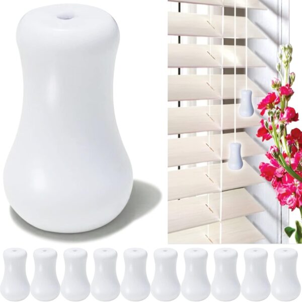 10pcs White Plastic Cord Tassel, Blind Pull Cord Knobs, Window Blind Cord Pulls Drops Pull End for Blinds Or Shades