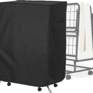 Folding Bed Storage Cover, Falezern 38 in Adjustable Rollaway Bed Cover, Waterproof and Dustproof, with Zipper and Elastic Drawstring, Thickened Storage Cover for Folding Cot Bed, Fold Up Bed