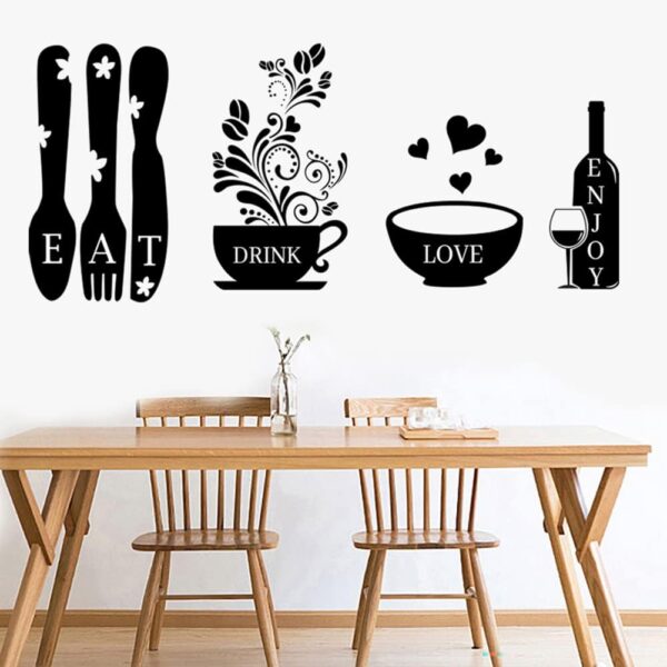 Kitchen Wall Stickers Dining Room Quotes Wall Decals The Kitchen The Heart of The Home Vinyl Wall Sign Art Decor Home Decoration Wall Decal for Kitchen Living Room Dining Room Wall Decorations. - Image 4