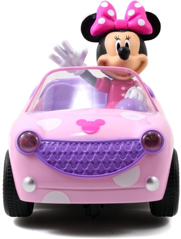Disney Junior Minnie Mouse Roadster RC Car with Polka Dots, 27 MHz, Pink with White Polka Dots, Standard (97161) - Image 4