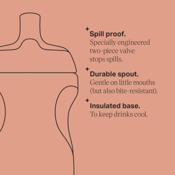 Tommee Tippee Insulated Sportee Bottle, 9oz, No Spill Toddler Water Bottle For 12 months +, Two-Piece Valve Helps Stop Spills, Orange and Blue, 2 count - Image 4