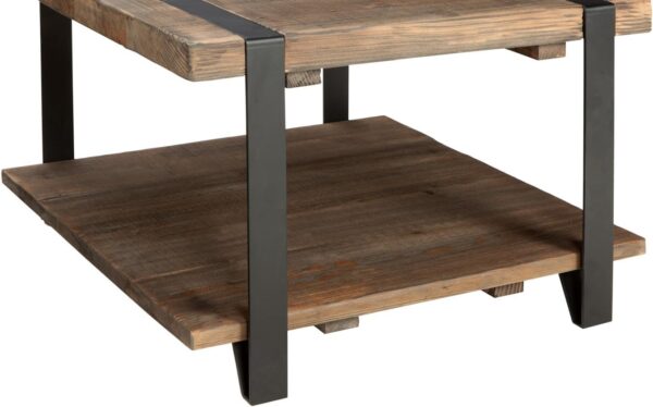Stowe Reclaimed Wood Coffee Table, 42"L, Durable Metal Legs, Unique Wrapped Metal Strap Design, Rustic Brown, Ideal for Living and Office Spaces - Image 4