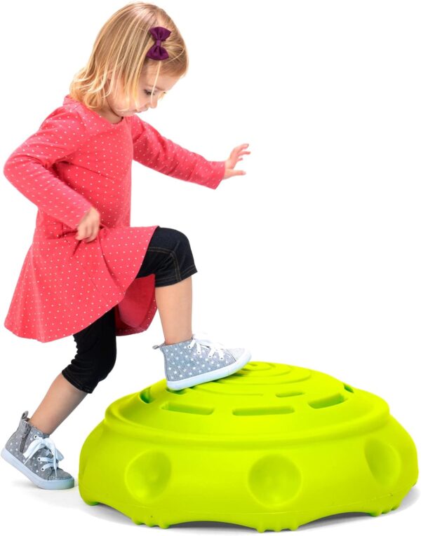 Simplay3 Two Sided Rock Around Wobble Disk and Climbing Dome for Toddlers and Kids - Rocking and Climbing - Indoor/Outdoor - Green, Made in USA - Image 2