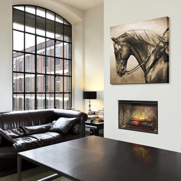 Dimplex Revillusion® 36 Inch Built-in Electric Firebox - Herringbone Brick Background - Includes Realistic Faux Logset, Front Glass Panel, Firebox, and Plug Kit - Image 3