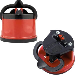 Diamond Edge Mini Knife Sharpener - Easy to Use Kitchen Sharpening Tool to Sharpen Kitchen Knives, Serrated, or Dull - Diamond Knife Sharpener with Powerful Suction Cup & Safety Lock by O-Yaki