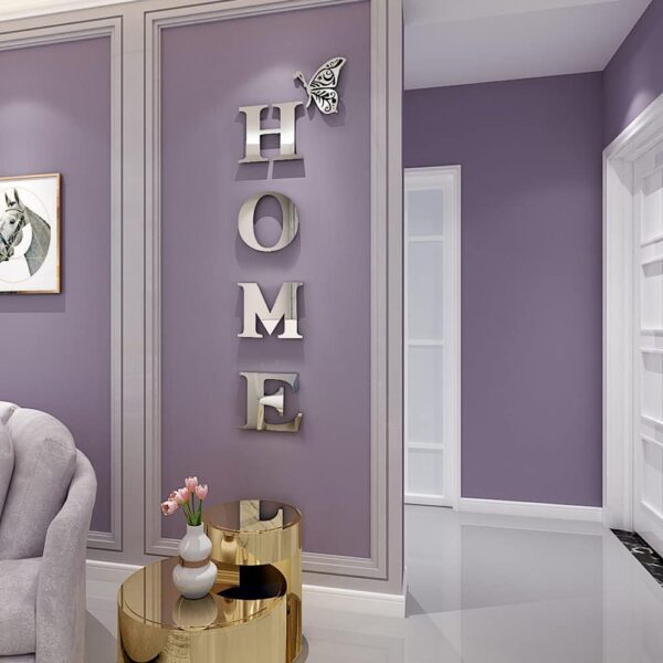 Doeean Home Wall Decor Letter Signs Acrylic Mirror Wall Stickers Wall Decorations for Living Room Bedroom Home Decor Wall Decals (Silver, 47.2 X 15.7) - Image 6