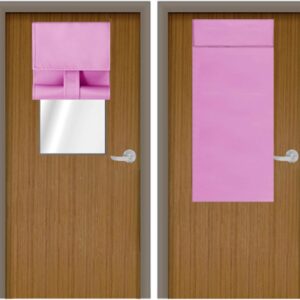 MALOKI Classroom Door Window Cover Blackout French Door Curtains for Privacy Room Darkening Door Window Curtains Easy Installed Window Blinds for Classroom Windows - 9.8 x 39.4 Inch