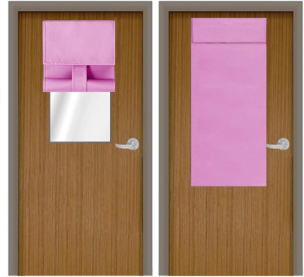 MALOKI Classroom Door Window Cover Blackout French Door Curtains for Privacy Room Darkening Door Window Curtains Easy Installed Window Blinds for Classroom Windows - 9.8 x 39.4 Inch