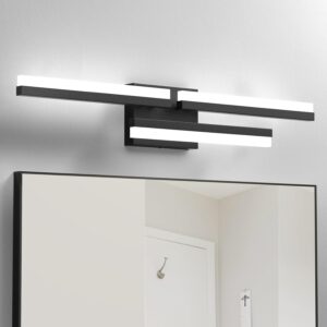 Amico Modern Vanity Lights 32.5inch, Black Bathroom Light Fixture, 3CCT LED Lighting fixtures Over Mirror, Bar Vanity Lights for Bathroom, Hallway