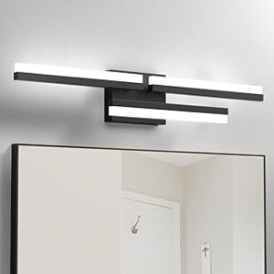 Amico Modern Vanity Lights 32.5inch, Black Bathroom Light Fixture, 3CCT LED Lighting fixtures Over Mirror, Bar Vanity Lights for Bathroom, Hallway