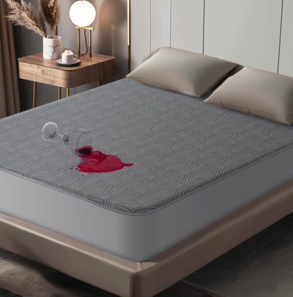 100% Waterproof Queen Mattress Protector with High Resistance to Liquid, Breathable 3D Air Mattress Protector, Ultra Soft Cooling Mattress Cover Hypoallergenic Quiet Bed Cover Fits 6"-21"(Gray)