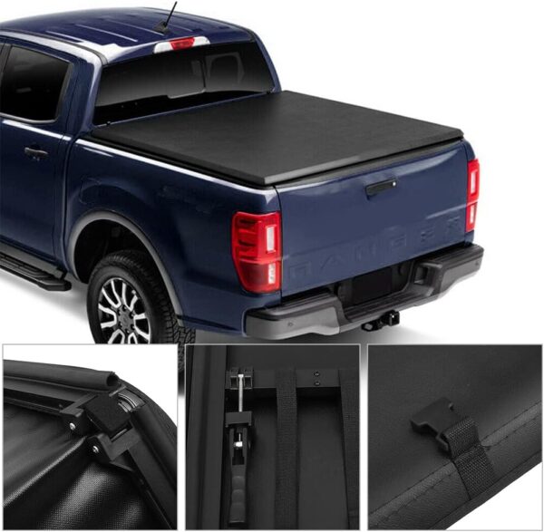 5FT Soft Tri-Fold Tonneau Cover Compatible with for Nissan Frontier 2005-2019 Suitable for Truck Bed Tonneau Cover by vinyl - Image 9