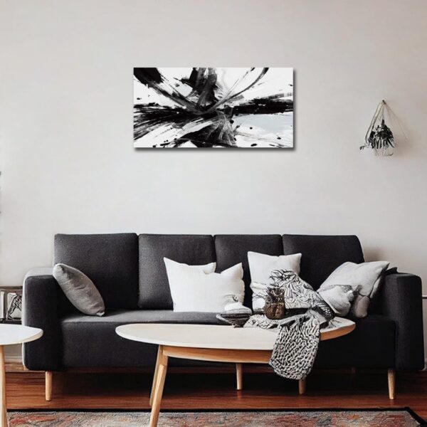 RUIFENGL Black and White Abstract Canvas Prints Wall Art for Living Room Office Wall Decor, Black & White Graffiti Modern Paintings Artwork Pictures for Bedroom Bathroom Home Wall Decoration 20"x40" - Image 6