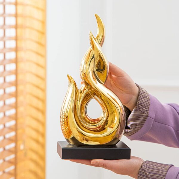 WEIDILIDU Home Decor Modern Abstract Art Ceramic Statue GoldenTable Decorations for Dining Room Living Room Office Centerpiece (Gold W933) - Image 4