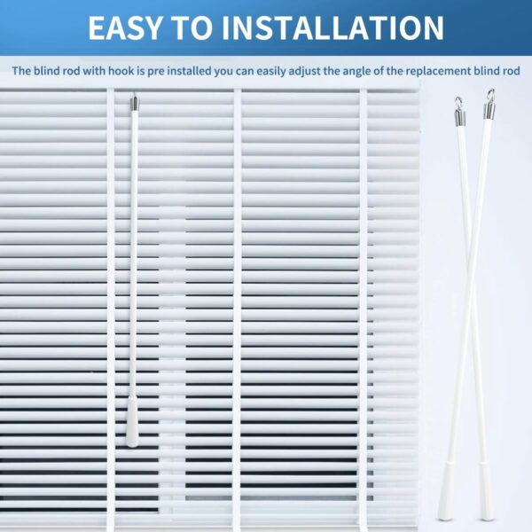 2 Pcs 17 inch Blind Wand, Vertical Blinds Replacement Parts with Hook and Grip, White Fiberglass Blind Tilt Wand, for Windows Curtain Door Shades Opener Accessory - Image 5