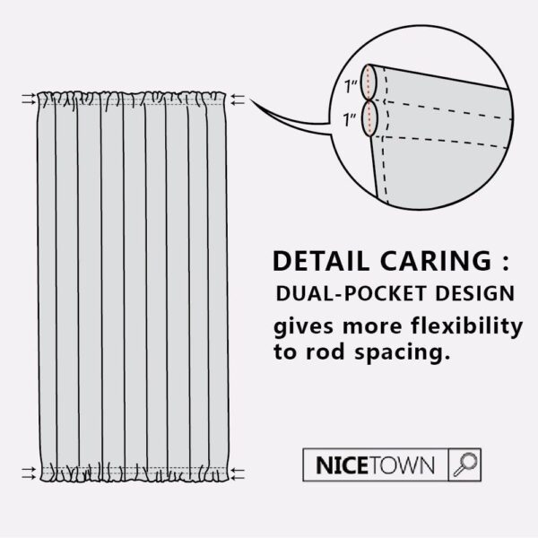 NICETOWN French Door Panel for Sidelights - Blackout Privacy Curtain Patio Door Thermal Insulated Drape and Door Blind for French Door Classroom Lockdown Shade (25W by 72L Inches, Black, 1 Panel) - Image 7