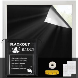 H.VERSAILTEX Portable Blackout Curtains for Bedroom 160" x 67", 100% Blackout Blind Curtain for Window No Drill Blackout Roller Shades with Thermal Insulated for Living Room Cut to Any Size, Black