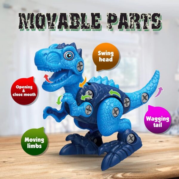 Dinosaur Toys for 3, 4, 5, 6, 7 Year Old Boys, Take Apart Toys with Electric Drill for Kids, STEM Educational Construction Building Toys, Ideal Xmas Birthday Gift, Incl Tyrannosaurus Rex Triceratop - Image 4