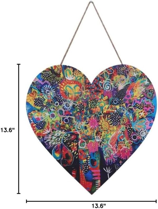 FKKA Front Porch Decor Farmhouse, Tree of Gifts Wall Art, Metal Heart Wall Decor For Bedroom, Easy Hanging With A Hanging Rope, Colorful, Gift - Image 7