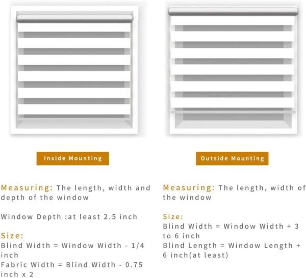 LUCKUP Horizontal Window Shade Blind Zebra Dual Roller Blinds Day and Night Blinds Curtains，Easy to Install 31.5" x 59" (2 Pack), White … - Image 2