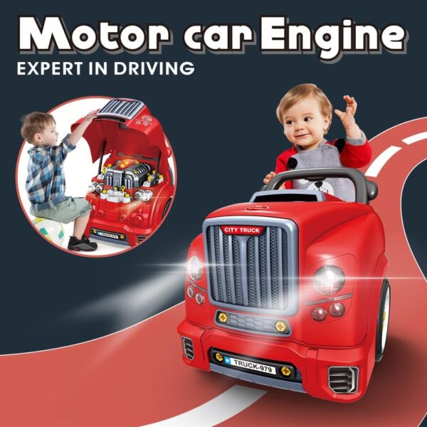Interactive Truck Engine Toy with Removable Parts - Lights, Sounds, and Fun for Young Mechanics -Unleash their Creativity and Motor Skills with this Truck Engine Toy- Ideal Gift for 3-5-Year-Old Boys - Image 6