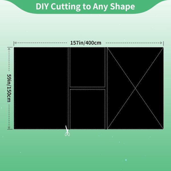 100% Blackout Blind Curtains Window Cover [157" x 59" XXL] [DIY Cut to Any Size or Shape] [Hook & Loop Tabs][ Portable Bags for Travel] [Light & UV Blocking ] for House,Nursery,Apartment - Image 7