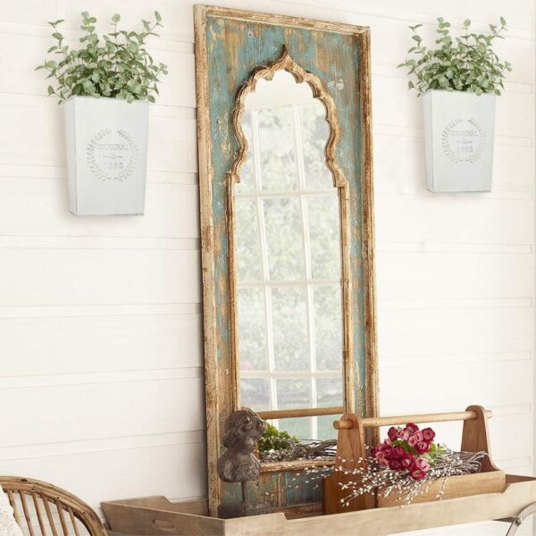 LESEN Set of 2 Farmhouse Metal Wall Planter,Rustic Wall Decor Country Hanging Wall Vase Box for Plants Flower Home Decoration - Image 3