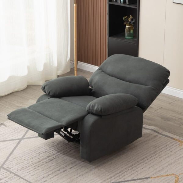 Panana Recliner Armchair with Reclining Function, Upholstered Padded Single Sofa Seat, Home Office Living Room Lounge Chairs for Reading Resting Sleeping (Dark Gray Linen Fabric) - Image 5