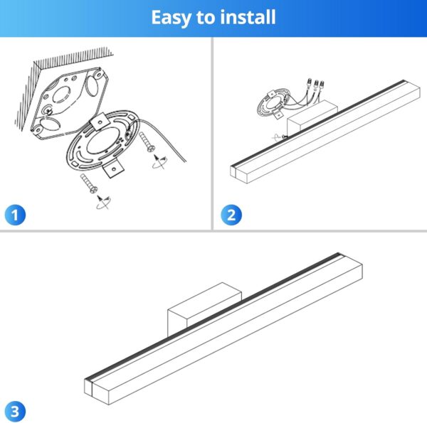 Combuh Bathroom Light Fixtures Modern Black Vanity Lights Wall Mounted Lighting Bar Vanity Light Cool White (6000K - 20W /35in)… - Image 4