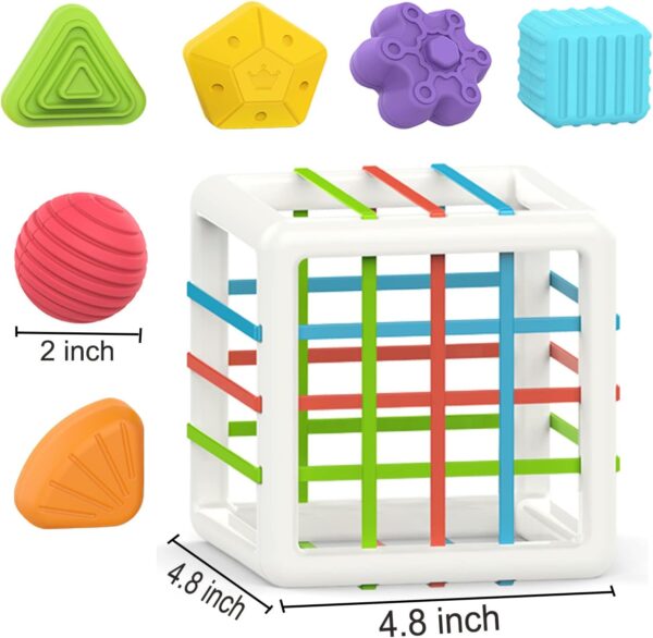 MINGKIDS Montessori Toys for 1 Year Old, Toy 6 Pc Multi Sensory Shape, Toddler Developmental Learning Toys Birthday Gifts, Baby Toys 12 Month - Image 7