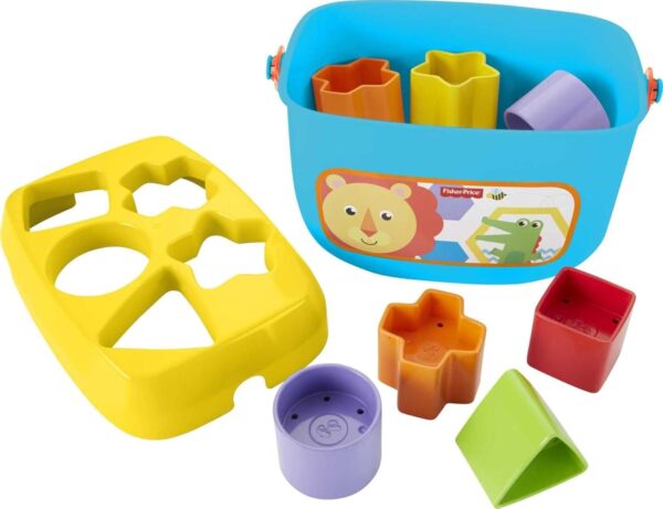 Fisher-Price Infant Toy Set with Baby’s First Blocks (10 Shapes) and Rock-a-Stack Ring Stacking Toy for Ages 6+ Months (Amazon Exclusive) - Image 5