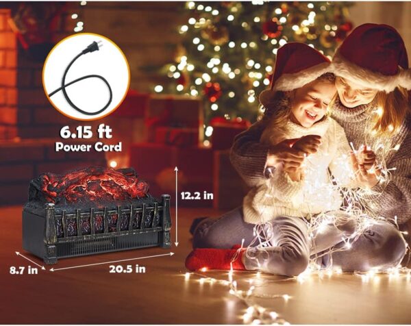 LifePlus Electric Fireplace Logs Heater, Fireplace Insert Heater with Remote Control, Realistic Flame Effect, Infrared Fireplace Heater for Indoor Use 8H Timer, Adjustable Brightness - Image 4