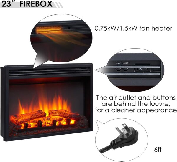 LegendFlame® Georgia Electric Fireplace with 37" Mantel Surround and Jaden 23" Insert, Cream White Finish - Image 4