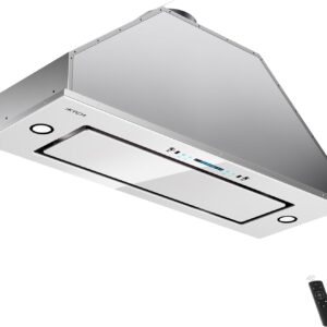 IKTCH New 30" Range Hood Insert, 900 CFM Ducted/Ductless Range Hood with 4 Speed Fan, White Stainless Steel & Tempered Glass Range Hood 30 inch with Gesture Sensing&Touch Control Making life Smarter