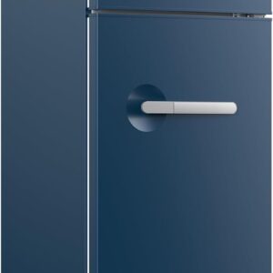 Frigidaire EFR768-AZURE Retro Apartment Size Refrigerator with Top Freezer-2 Fridge with 7.5 Cu Ft of Storage Capacity, Adjustable Spill-Proof Shelves, Door & Crisper Bins, Azure, Blue