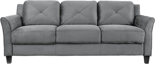 Lifestyle Solutions Collection Grayson Micro-Fabric Sofa, Dark Grey - Image 5