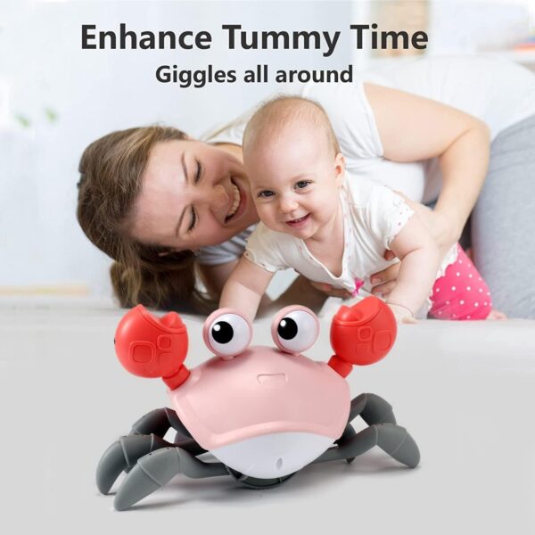 control future Baby Girl Toys Tummy Time: Pink Crawling Crab Babies Montessori Toy Learning 36 Months 3 Year Old Birthday Infant Girls Valentines Day Gifts Stuff 0 1 2 Essentials - Image 4