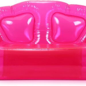 Kigley Transparent Inflatable Sofa Seat Blow up Chair Yard Portable Inflatable Couch Air Couch Patio Blow up Furniture for Camping Outdoor Beach Room Adult Teen (Pink,70.86 * 35.43 * 37.4inch)