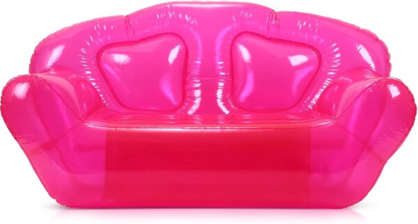 Kigley Transparent Inflatable Sofa Seat Blow up Chair Yard Portable Inflatable Couch Air Couch Patio Blow up Furniture for Camping Outdoor Beach Room Adult Teen (Pink,70.86 * 35.43 * 37.4inch)