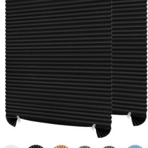 2Pcs Temporary Window Blinds Cordless, Self Adhesive Pleated Paper Blinds Window Shades Blackout Blinds for Windows Doors Non-Woven Fabric No Drill Blinds for Home Office Easy to Cut and Install